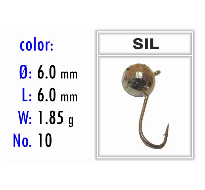 Мормышка Bravo Fishing 1760-SIL Шар с отверстием мелкая грань 6,0 мм 1.85 гр. SIL