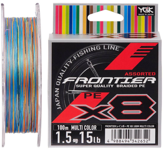 Шнур YGK Frontier X8 100m #1.2/0.185mm 12lb/5.4kg