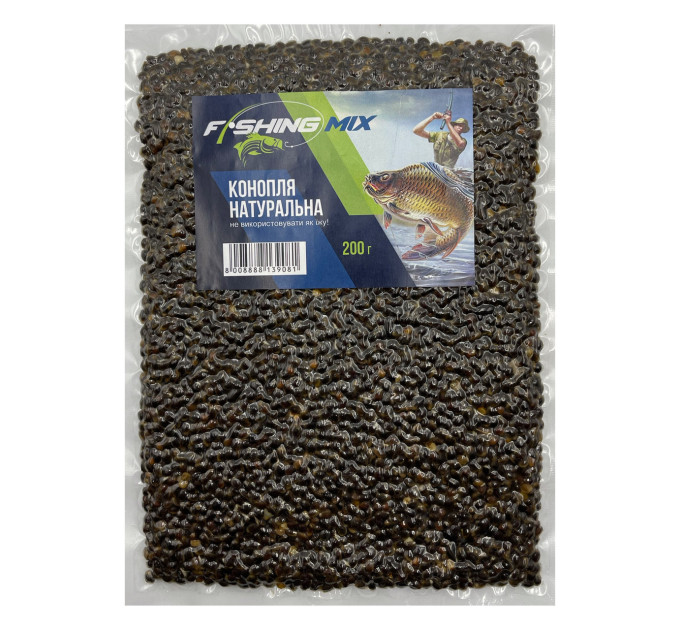 Зерносмесь FISHING MIX конопля натуральная распаренная 400 гр