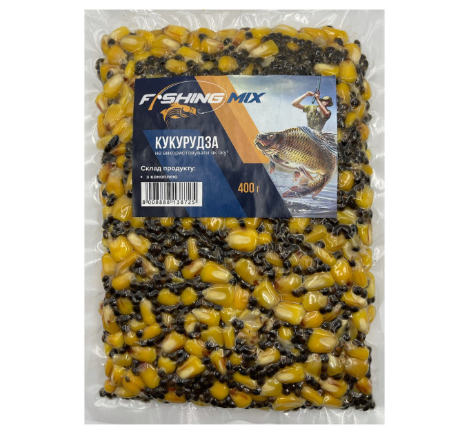 Зерносмесь FISHING MIX кукуруза натуральная с коноплей 400 гр