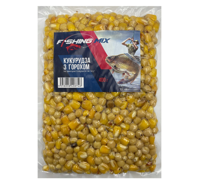 Зерносмесь FISHING MIX кукуруза и горох натурал 400 гр