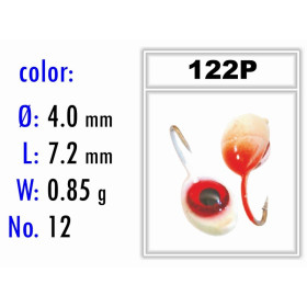 Мормышка Bravo Fishing 2140-122P Плавунец с ушком крашеная 4,0 мм 0,85 гр. 122P с фосфором
