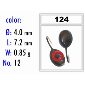 Мормышка Bravo Fishing 2140-124 Плавунец с ушком крашеная 4,0 мм 0,85 гр. 124 c 3D глазком
