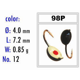Мормышка Bravo Fishing 2140-98P Плавунец с ушком крашеная 4,0 мм 0,85 гр. 98P с фосфором