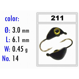 Мормышка Bravo Fishing 2230-211 Ракушка с ушком крашеная 3,0 мм 0,45 гр. 211 с 3D глазком