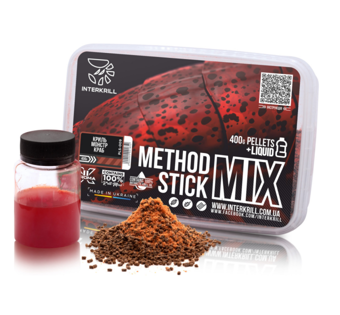 Пеллетс INTERKRILL Method Stick Mix 100% Криль-Монстр Краб 400г