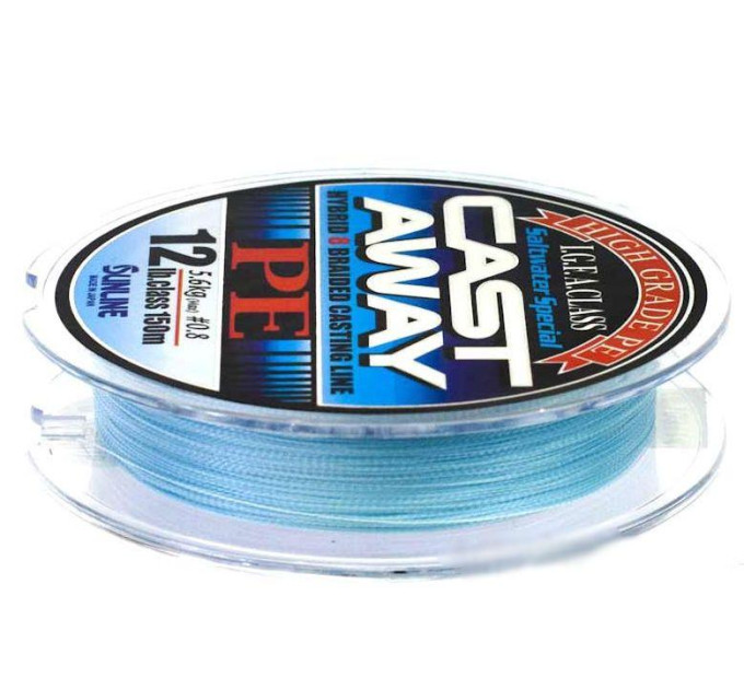 Шнур SUNLINE CAST AWAY PE 150m #0.6/0.128mm 10lb/4.2kg