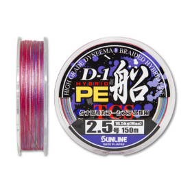 Шнур SUNLINE D-1 HYBRID PE 150m #1.0/0.165mm 16lb/7.5kg
