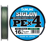 Шнур SUNLINE Siglon PE Х4 150m темно-зелений #0.5/0.121mm 8lb/3.3kg