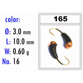 Мормышка Bravo Fishing 2930-165 Уралка с отверстием крашеная 3,0 мм 0,60 гр. 165