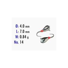 Мормышка Bravo Fishing 3740C-SIL Эребус с отверстием 4,0 мм 0,84 гр. SIL с кембриком