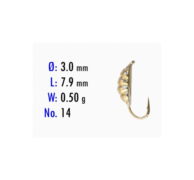 Мормышка Bravo Fishing 4230-132 Опарыш с ушком крашеная 3,0 мм 0,50 гр. 132