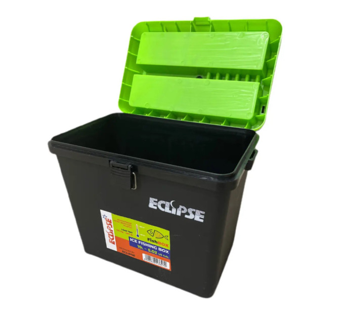 Набор жерлиц Профмонтаж, катушка со стопором 15шт + Ящик зимовий Eclipse Green