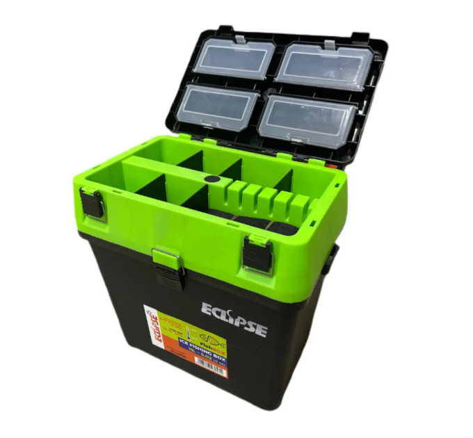 Набор жерлиц Профмонтаж, катушка со стопором 15шт + Ящик зимовий Eclipse Green