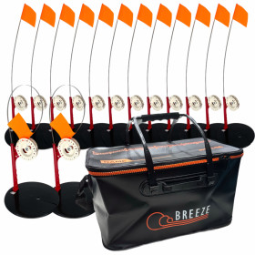 Жерлица 10шт зимняя №1 неоснащенная, катушка со стопором + Сумка EVA 45см черная