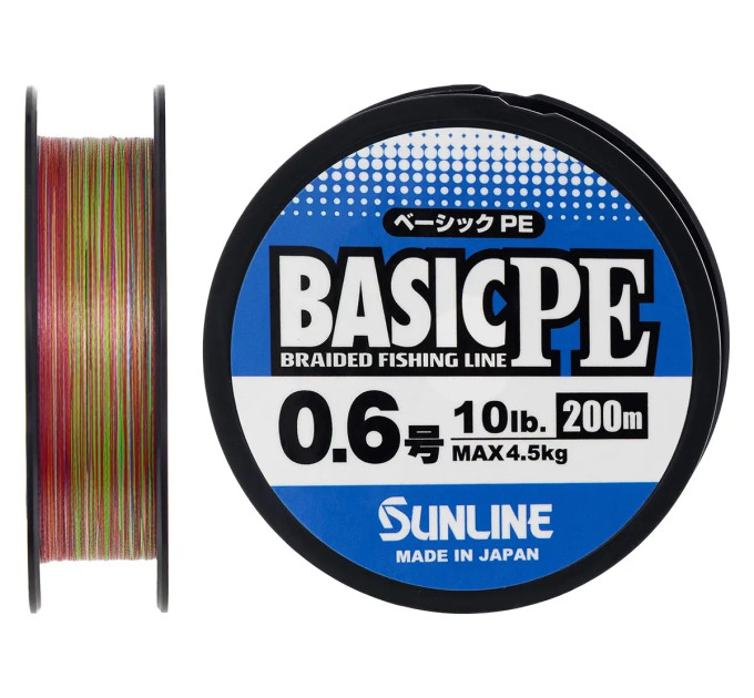 Шнур Sunline Basic PE 200m (Multi Color) #1.0/0.171mm 16lb/7.7kg