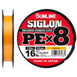 Шнур SUNLINE Siglon PE Х8 150m помаранчевий #1.7/0.223mm 30lb/13kg