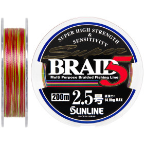 Шнур SUNLINE Super Braid 5 200m #2.5/0.25mm 30lb/14.0kg