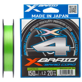 Шнур YGK X-Braid Braid Cord X4 150m #0.4/0.104mm 8lb/3.6kg