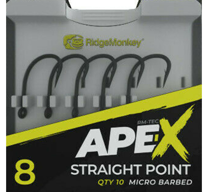 Крючок RidgeMonkey Ape-X Straight Point Barbed №4