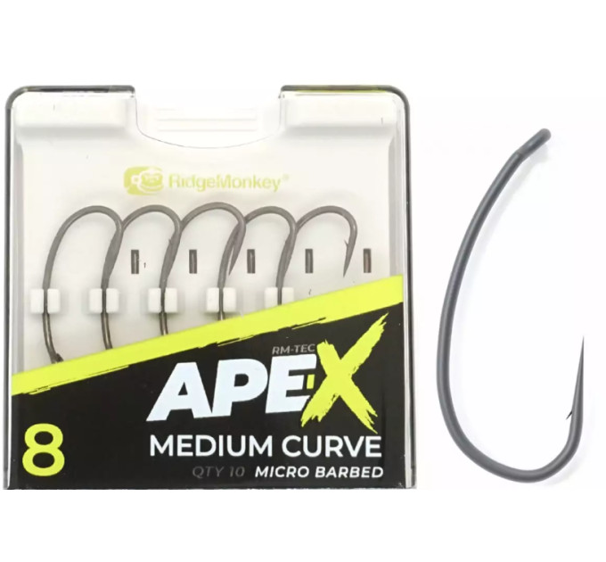 Крючок RidgeMonkey Ape-X Medium Curvet Barbed №6