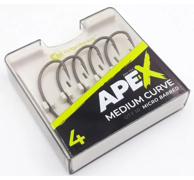 Крючок RidgeMonkey Ape-X Medium Curvet Barbed №6