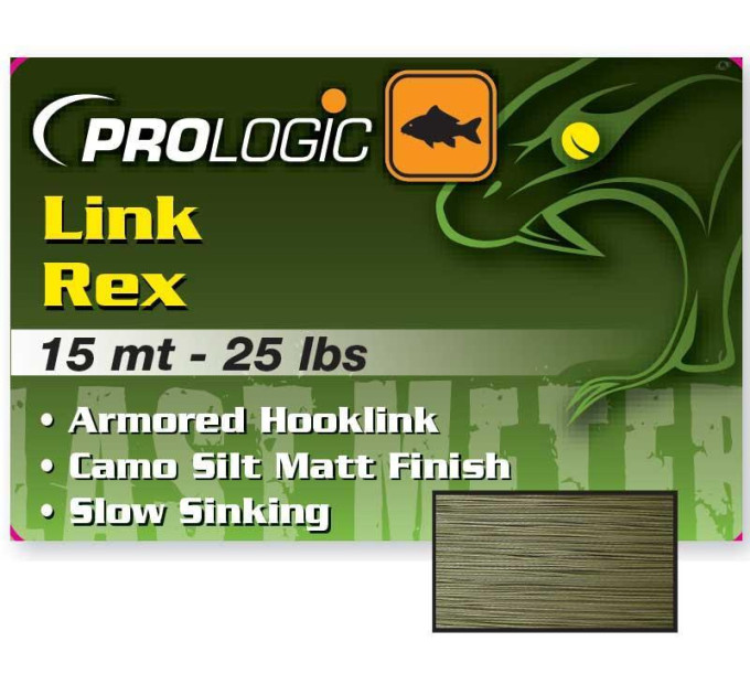 Поводковый материал PROLOGIC Link Rex 15m 40lbs Camo Silt