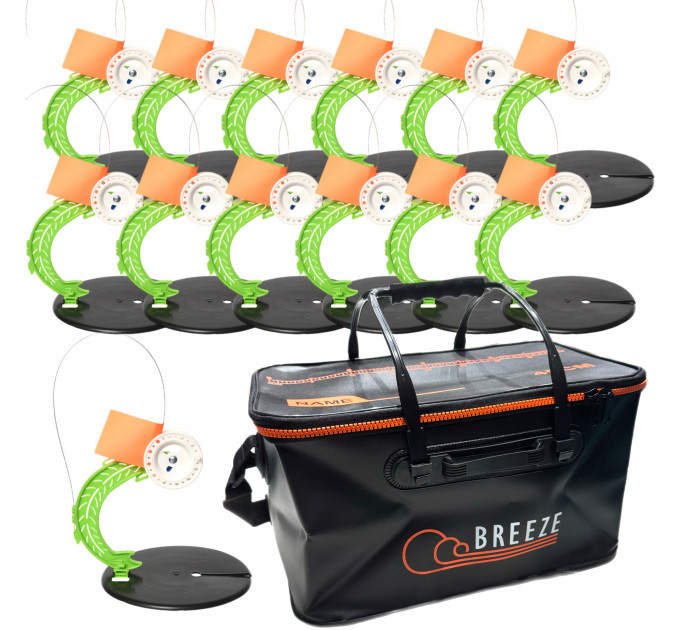 Жерлица 15шт зимняя №2 неоснащенная, катушка со стопором + Сумка EVA 45см чорная