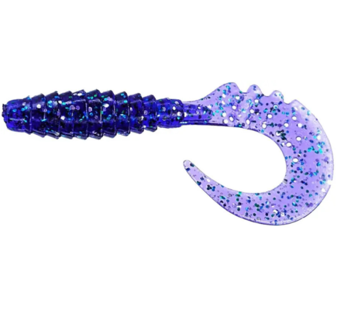Силикон FishUp Fancy Grub 1" (12pcs.), #060 - Dark Violet/Peacock & Silver