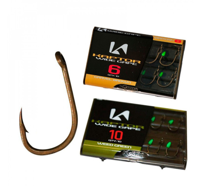 Крючок Korda Kaptor Wide Gape №8 Weed Green