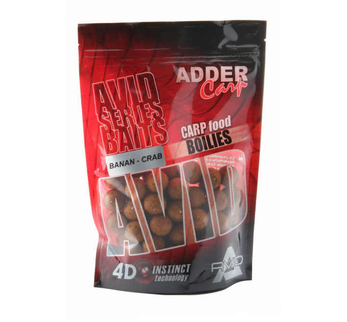 Бойлы Adder Carp Boilies Avid 16 mm 200 g Banan-Crab / Банан-Краб