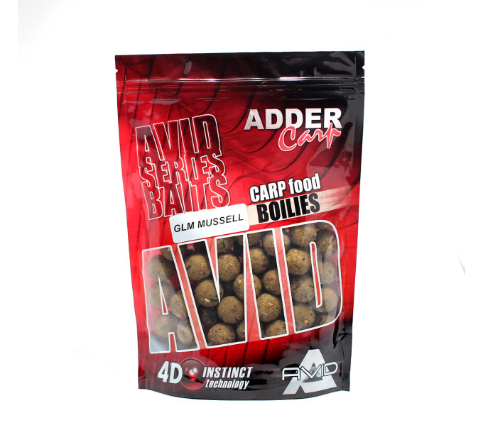 Бойлы Adder Carp Boilies Avid 16 mm 200 g GLM Mussell / Мидия