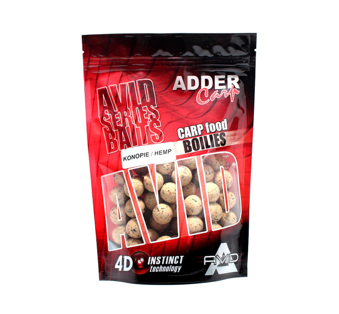 Бойлы Adder Carp Boilies Avid 16 mm 200 g Hemp / Конопля