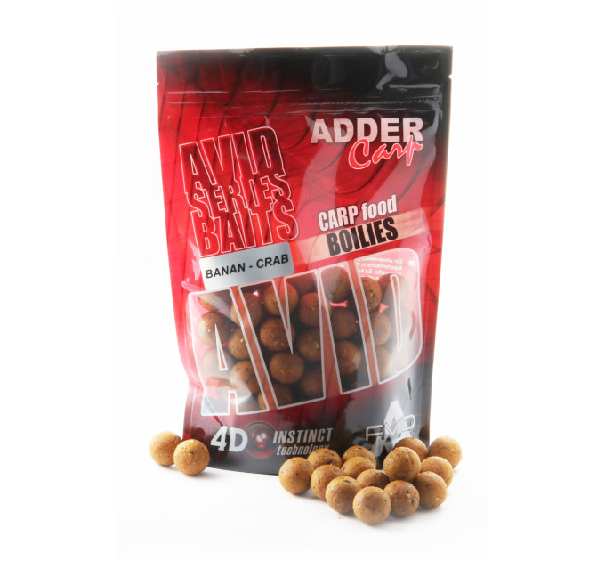 Бойлы Adder Carp Boilies Avid 18 mm 200 g Banan-Crab / Банан-Краб