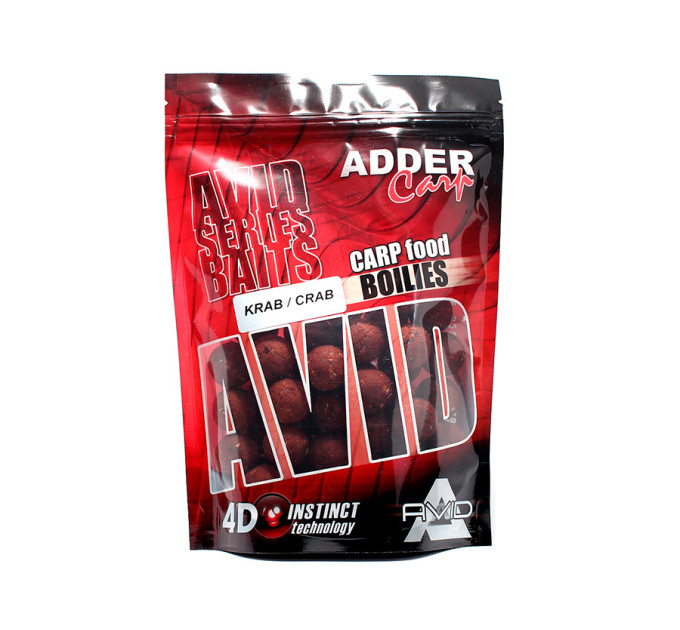 Бойлы Adder Carp Boilies Avid 18 mm 200 g Crab / Краб