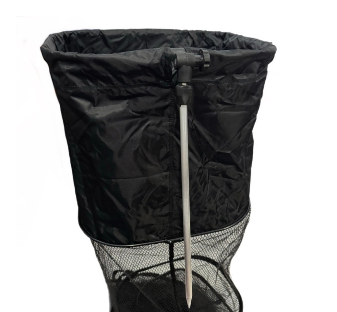 Садок Carp Line Black 2.0м черные алюминиевые кольца, черная прорезиненная сетка, резьба с регулировкой под колышек