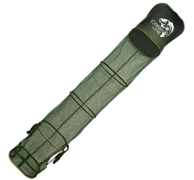 Садок Carp Line Green 2.0м желтые алюминиевые кольца, зеленая прорезиненная сетка, резьба с регулировкой под кол