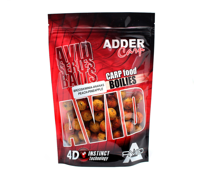 Бойлы Adder Carp Boilies Avid 18 mm 200 g Peach&Pineapple / Персик-Ананас