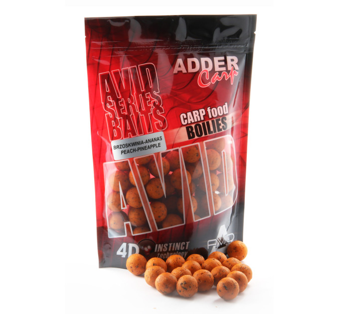 Бойлы Adder Carp Boilies Avid 18 mm 200 g Peach&Pineapple / Персик-Ананас