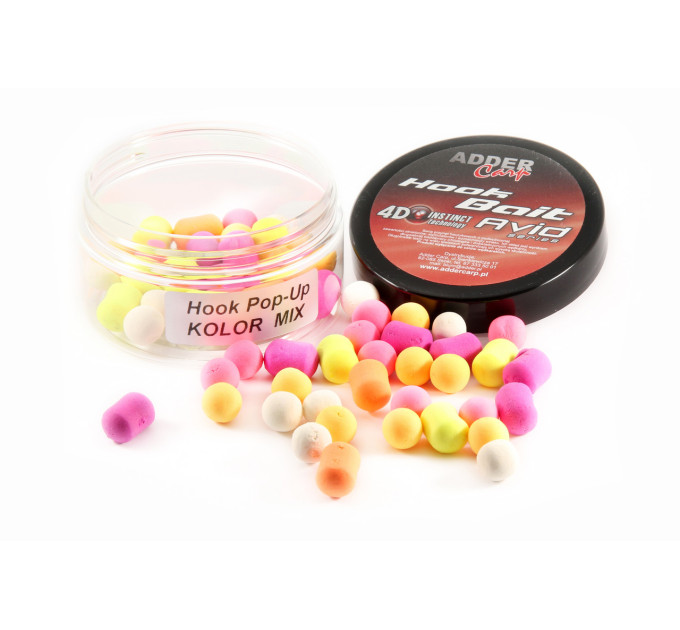 Бойлы Adder Carp Hook Boilies Avid Pop-Up 10 mm Color MIX / Колор микс