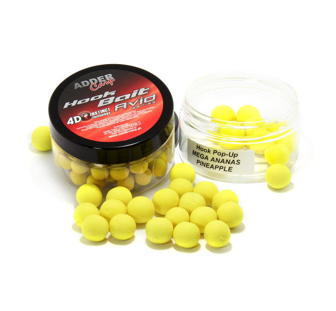 Бойлы Adder Carp Hook Boilies Avid Pop-Up 10 mm Mega Ananas / Мега Ананас