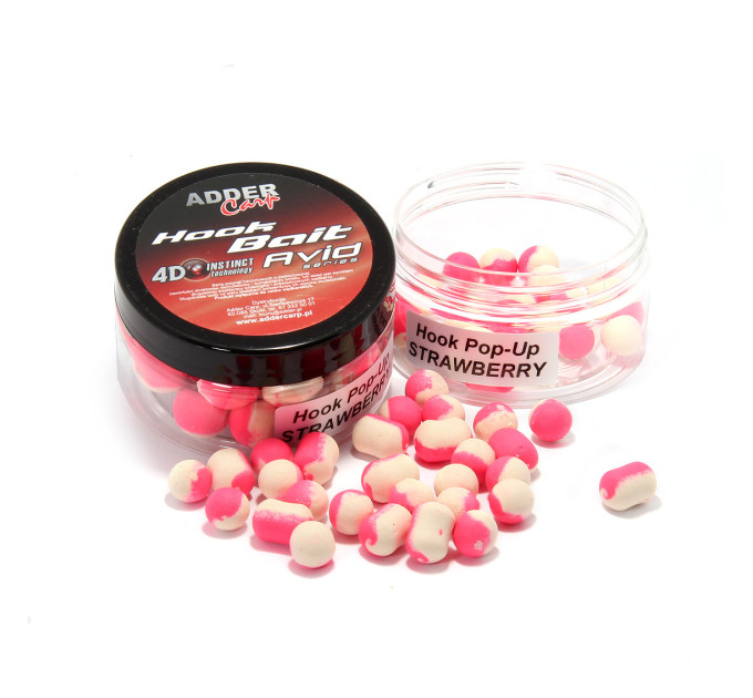 Бойлы Adder Carp Hook Boilies Avid Pop-Up 10 mm Strawberry / Клубника