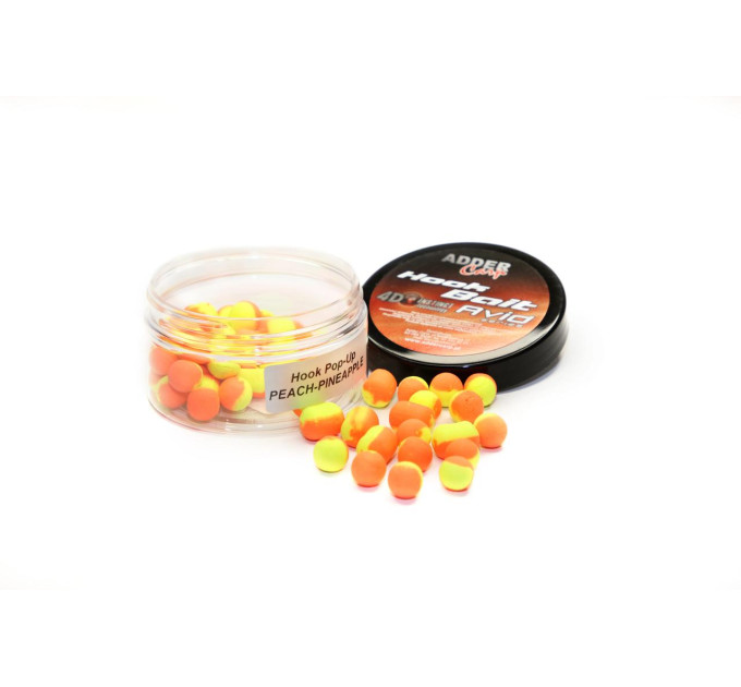 Бойлы Adder Carp Hook Boilies Avid Pop-Up 14 mm Peach&Pineapple / Персик-Ананас