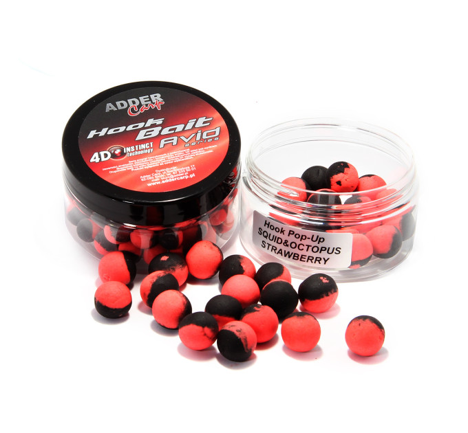 Бойлы Adder Carp Hook Boilies Avid Pop-Up 14 mm Squid&Octopus-Strawberry / Кальмар&Осмино-Клубника