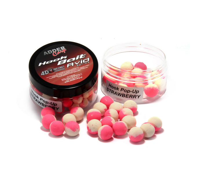 Бойлы Adder Carp Hook Boilies Avid Pop-Up 14 mm Strawberry / Клубника