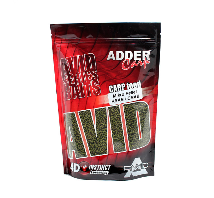 Пеллетс ADDER CARP Mikro Pellet 300 gr 2 mm Crab / Краб