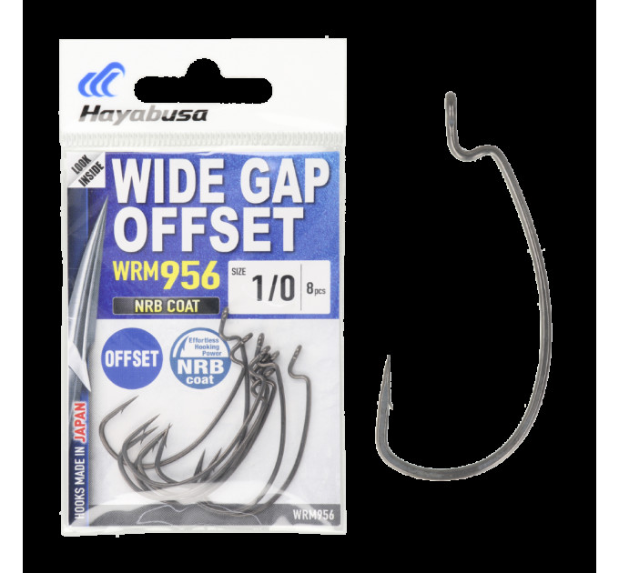 Крючок офсетный Hayabusa Offset Wide Gap WRM956NRB №1 (8шт)
