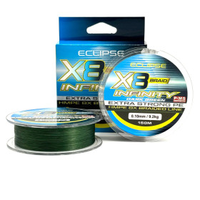 Шнур Eclipse X8 Infinity Braid X8 Dark Green 150m 0.16mm 13,9kg