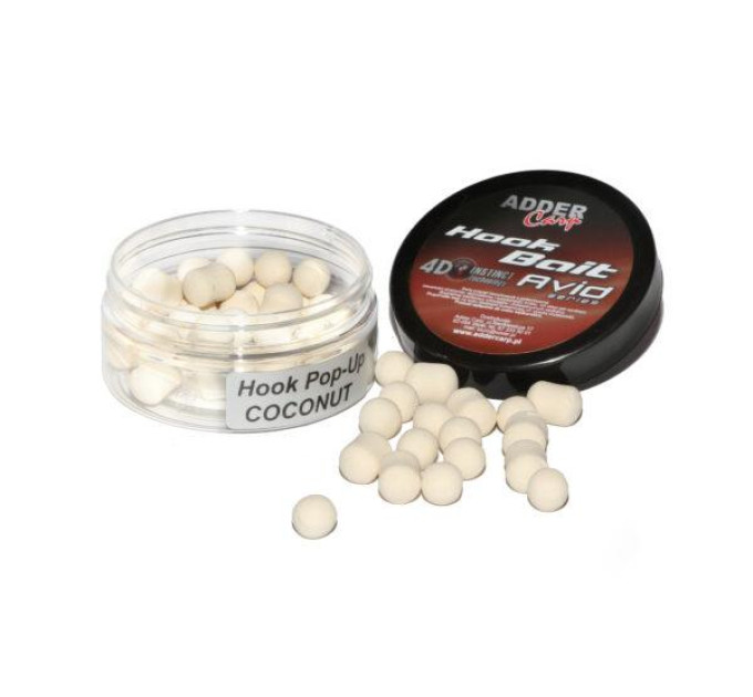 Бойлы Adder Carp Hook Boilies Avid Pop-Up Dumbell 8/10 mm Coconut / Кокос