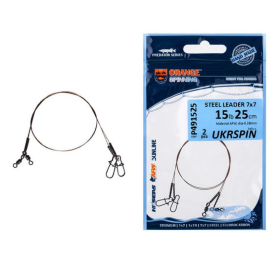 Поводок UKRSPIN Orange Spinning сталь AFW пайка 20см 5кг 10lb